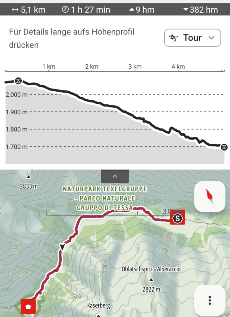 Unsere Wanderung im Schnalstal vom Oberkaser zum Eishof